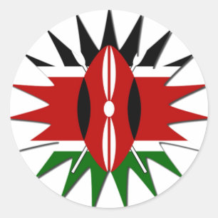 Sticker Rond Un Motif kenyan dynamique : un art 18 étoiles