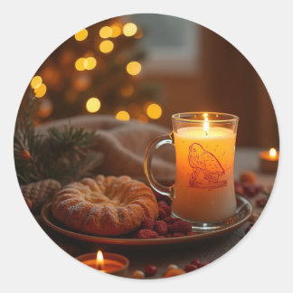 Sticker Rond un Noël chaud