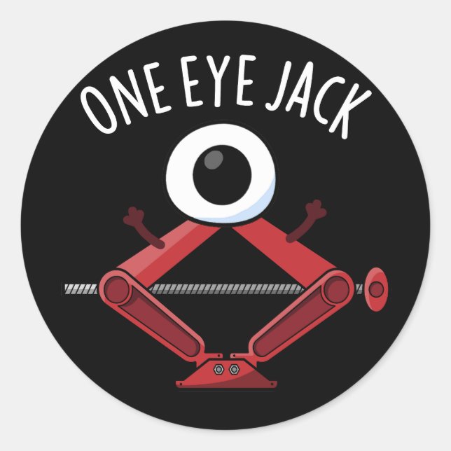 Sticker Rond Un Oeil Jack Funny Voiture Jack Pun Dark BG (Devant)