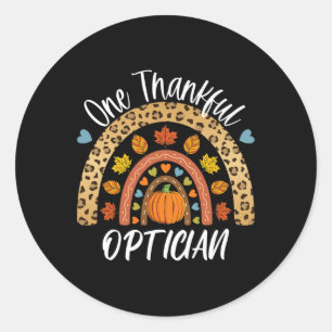 Sticker Rond Un Opticien Mignonne Arc-En-Ciel Remercié automne