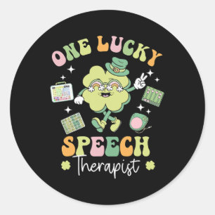 Sticker Rond Un orthophoniste chanceux Slp Shamrock St Patrick