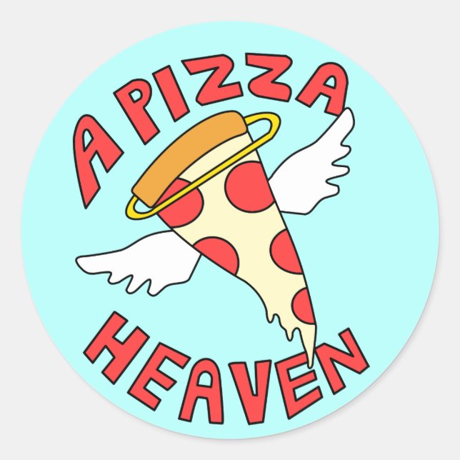 Sticker Rond Un paradis de pizza (Devant)