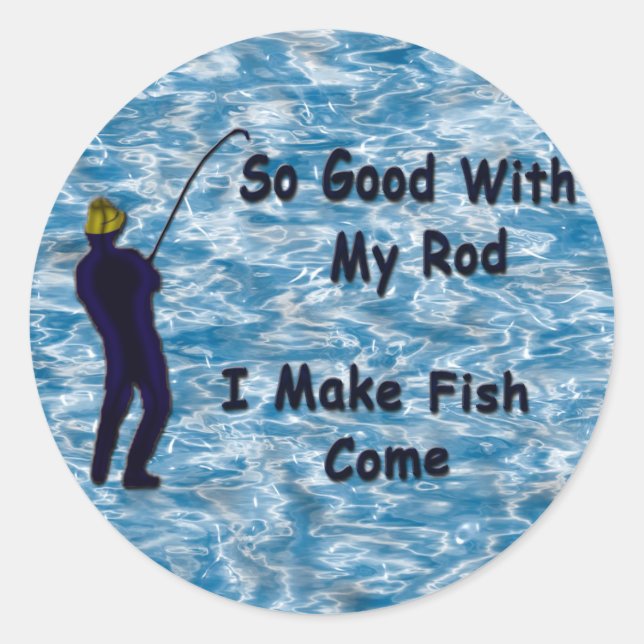 Sticker Rond Un pêcheur à la traîne (Devant)