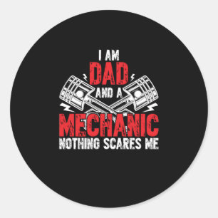 Sticker Rond Un Père Et Un Mécanicien