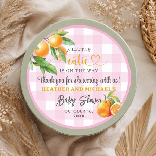 Sticker Rond Un petit amour arrive Merci Baby Shower