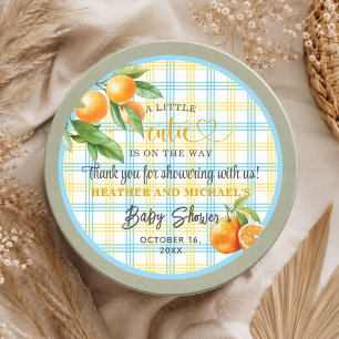 Sticker Rond Un petit amour arrive Merci Baby Shower