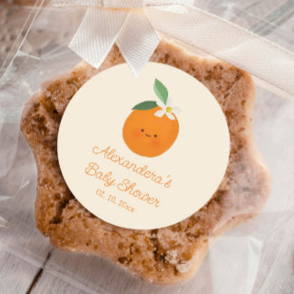 Sticker Rond Un petit Baby shower Citrus