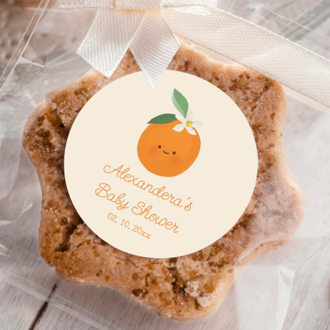 Sticker Rond Un petit Baby shower Citrus (Créateur téléchargé)
