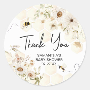 Sticker Rond Un petit Baby shower d'abeilles au miel