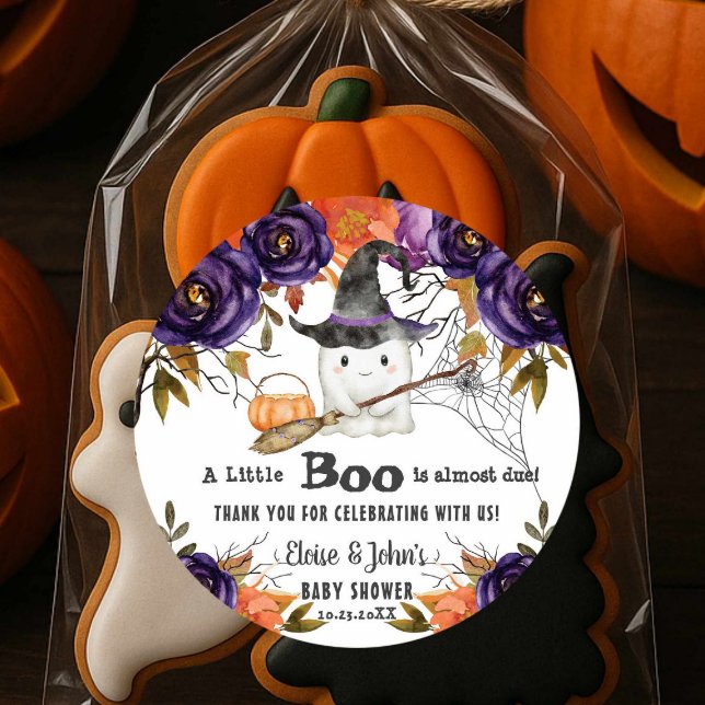 Sticker Rond Un Petit Baby shower D'Halloween Boo Cute Ghost (Créateur téléchargé)
