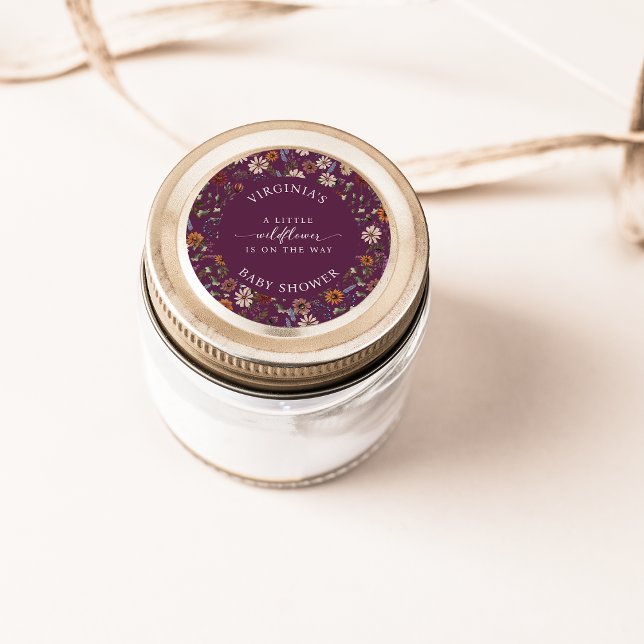 Sticker Rond Un petit bébé fleur des champs (A Little Wildflower Baby Classic Round Sticker
)