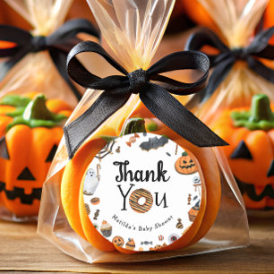 Sticker Rond Un petit Boo Halloween Baby shower Merci