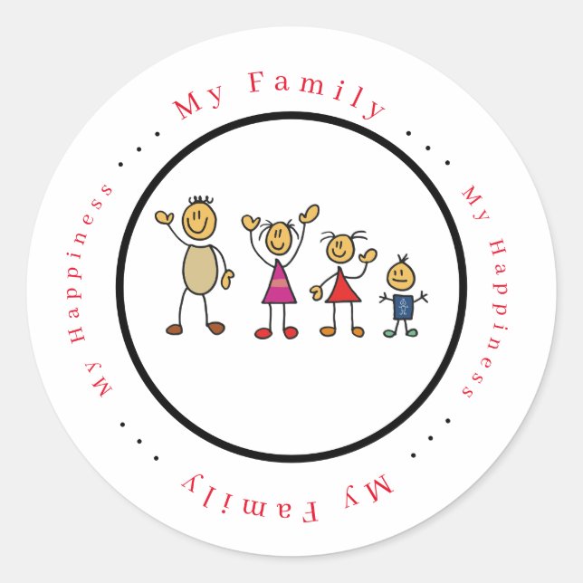 Sticker Rond Un Petit Dinosaure Rit Enthousiaste (Devant)