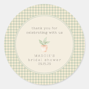 Sticker Rond Un petit germe est en route Baby Shower