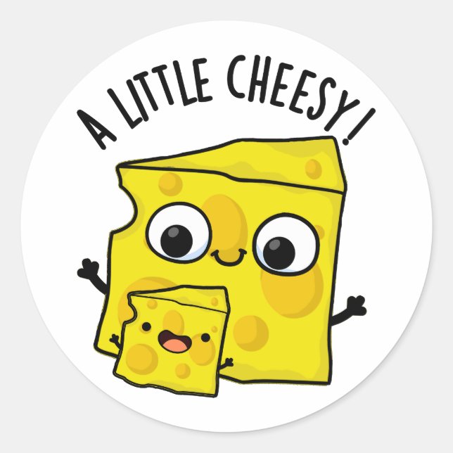 Sticker Rond Un Petit Jeu De Nourriture Fantaisante Et Fromage (Devant)