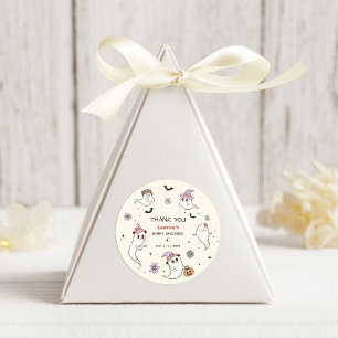 Sticker Rond Un petit livre est presque dû Baby shower d'Hallow