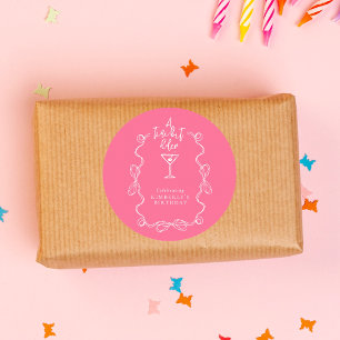 Sticker Rond Un Petit Peu Plus Ancien Martini Rose Anniversaire