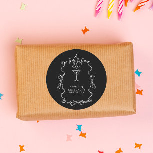 Sticker Rond Un Petit Peu Plus Vieux Martini Noir Anniversaire