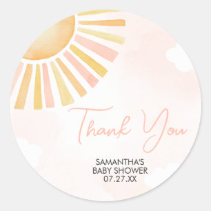 Sticker Rond Un petit rayon de soleil Baby shower
