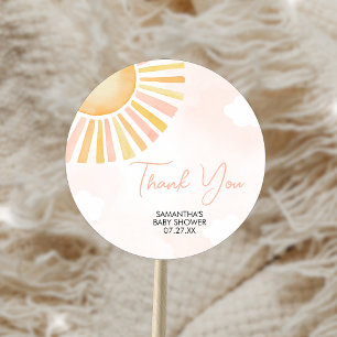 Sticker Rond Un petit rayon de soleil Baby shower