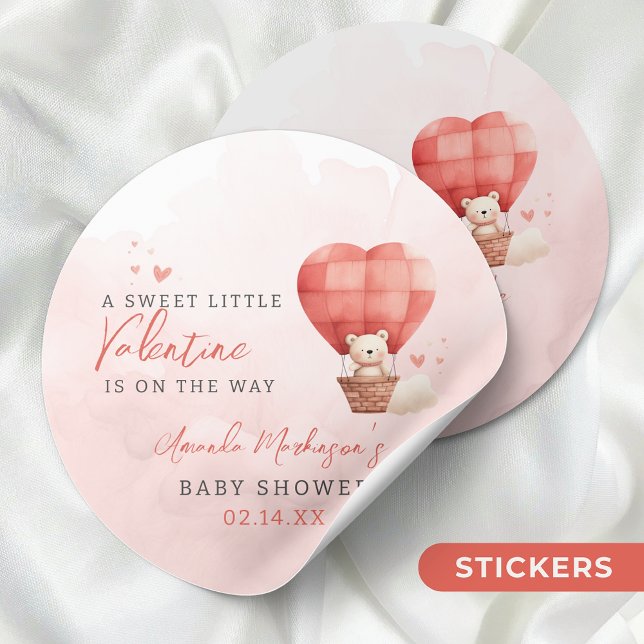 Sticker Rond Un petit valentin doux est sur le Baby shower Way (Créateur téléchargé)