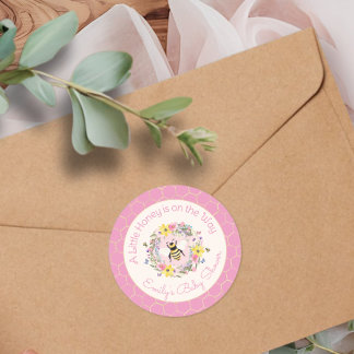 Sticker Rond Un peu de miel est en route Fête prénatale pour bé
