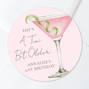 Sticker Rond Un peu plus âgé Martini Anniversaire