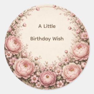 Sticker Rond Un Premier Anniversaire Floral One Little Friend 