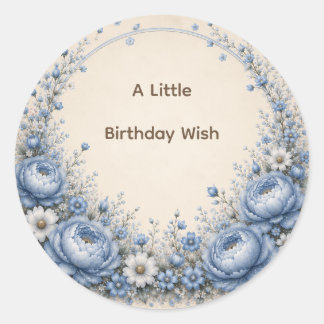 Sticker Rond Un Premier Anniversaire Floral One Little Friend