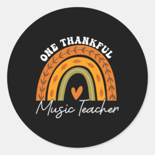 Sticker Rond Un professeur de musique Merci Rainbow Fall Thanks