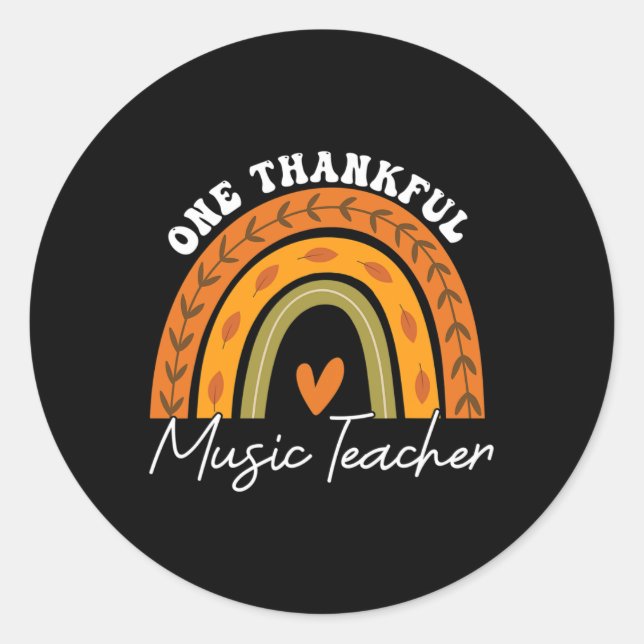 Sticker Rond Un professeur de musique Merci Rainbow Fall Thanks (Devant)