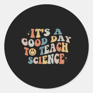 Sticker Rond Un Professeur De Sciences Donne Un Bon Jour À L'En