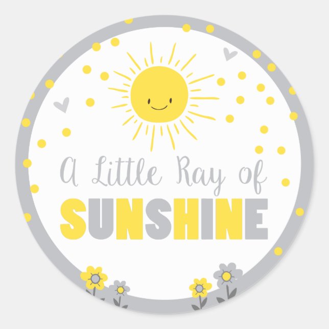 Sticker Rond Un rayon de soleil Baby shower Enveloppe Sceau été (Devant)