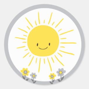 Sticker Rond Un rayon de soleil Enveloppe Sceau Petit soleil