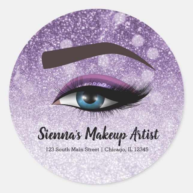 Sticker Rond Un regard pourpre lache les yeux | maquillage (Devant)
