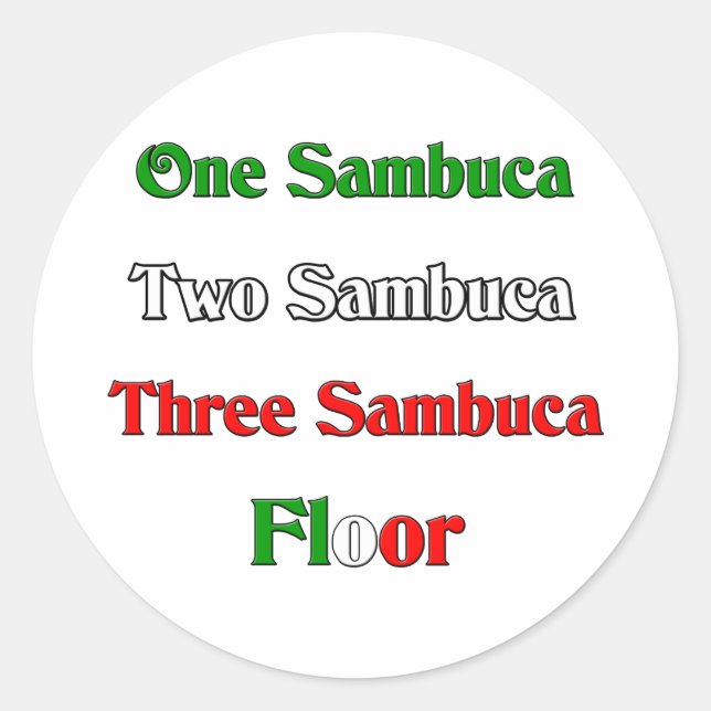 Sticker Rond Un Sambuca (Devant)