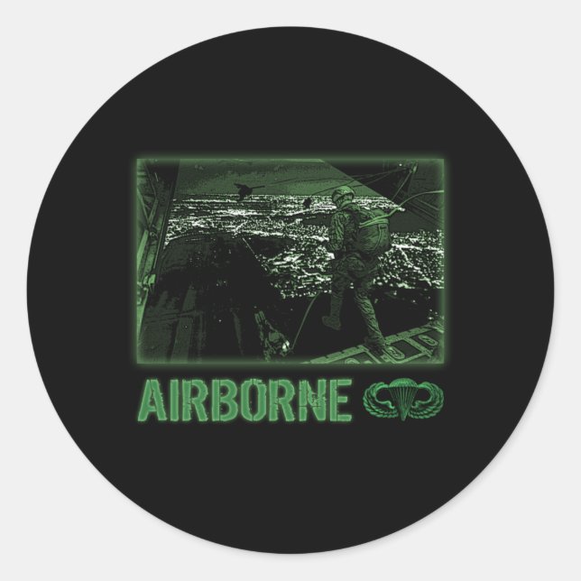Sticker Rond Un saut en vol de nuit (Devant)
