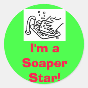 Sticker Rond Un savon, je suis une étoile soaper !