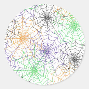 Sticker Rond Un simple Motif Web d'Halloween Spider