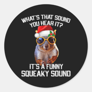Sticker Rond Un son amusant Noël des écureuils de Noël Noël Noë
