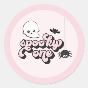 Sticker Rond Un Spooky One Halloween 1er Anniversaire