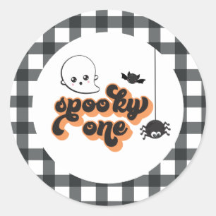 Sticker Rond Un Spooky One Halloween 1er Anniversaire