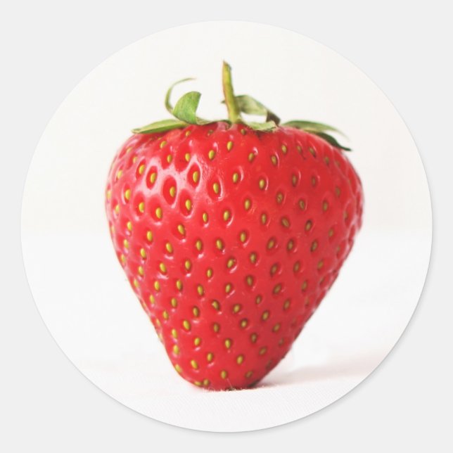 Sticker Rond Un stkcna de fraise rouge (Devant)