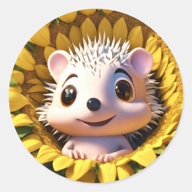 Sticker Rond Un super joli tournesol (Devant)