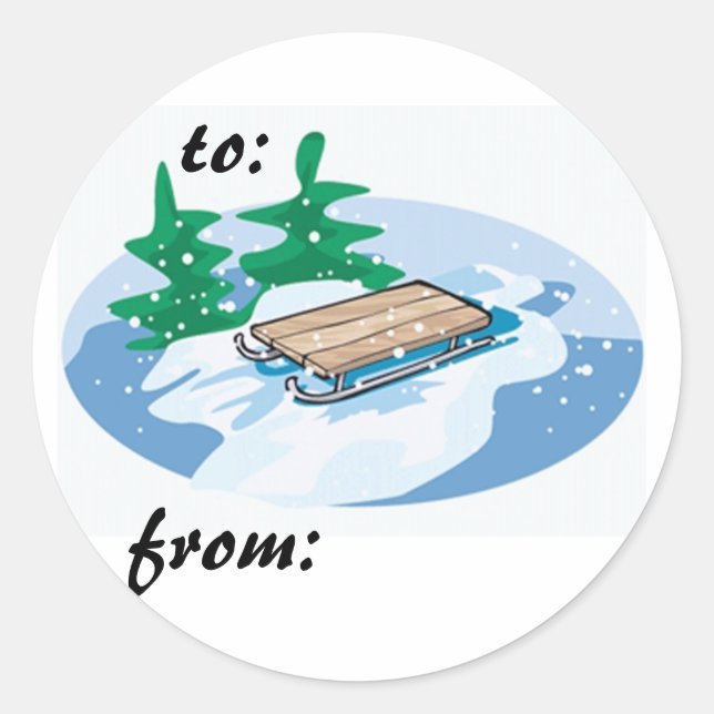 Sticker Rond un traîneau que nous allons faire (Devant)
