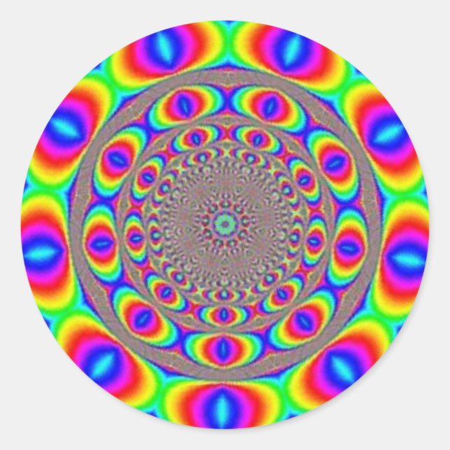 Sticker Rond Un traitement optique fractal (Devant)