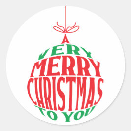 Sticker Rond Un très joyeux Noël à votre ornement