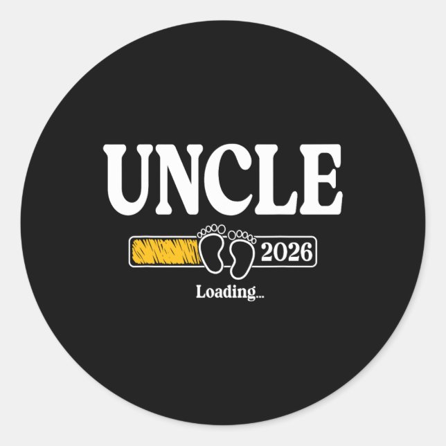 Sticker Rond Uncle 2026 Loading Uncle Est. 2026, New Uncle 2026 (Devant)