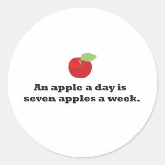 Sticker Rond Une Apple A Day est 7 pommes par semaine