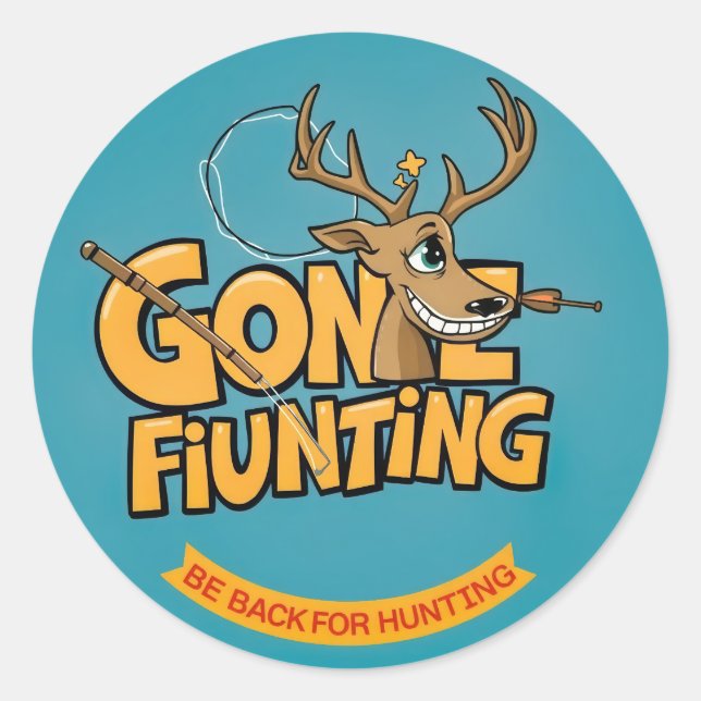 Sticker Rond Une approche humoristique des aventures de chasse  (Devant)